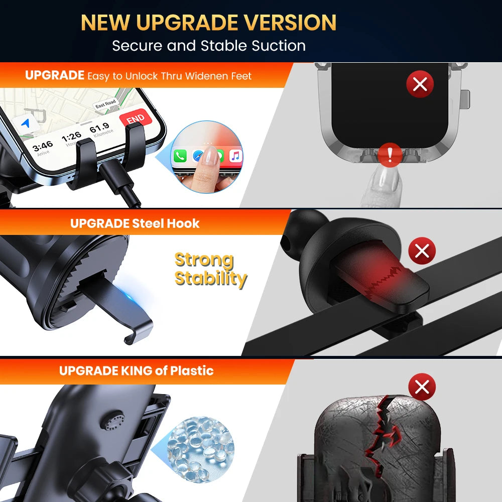 Support Téléphone Voiture – Fixation Grille d’Aération Ultra Stable