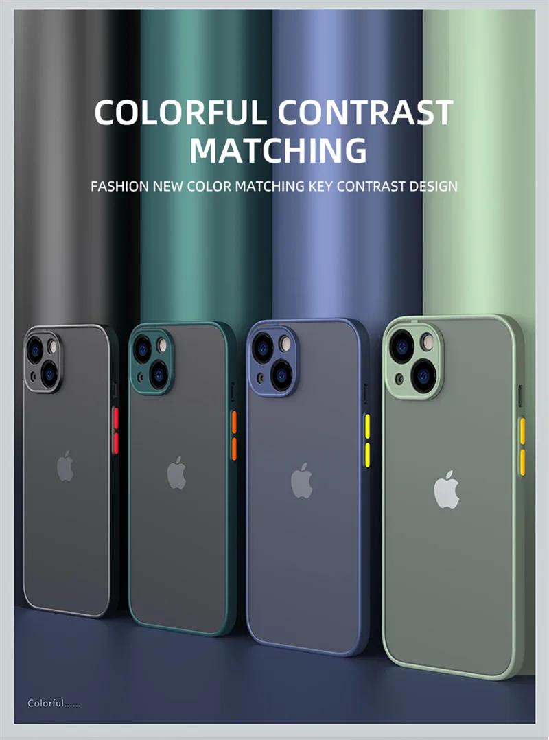 Jingjia armure pare-chocs étui antichoc pour iPhone 15 11 12 13 Mini 14 Pro XR X Xs Max 7 8 Plus SE 2020 couverture rigide en Silicone Capa