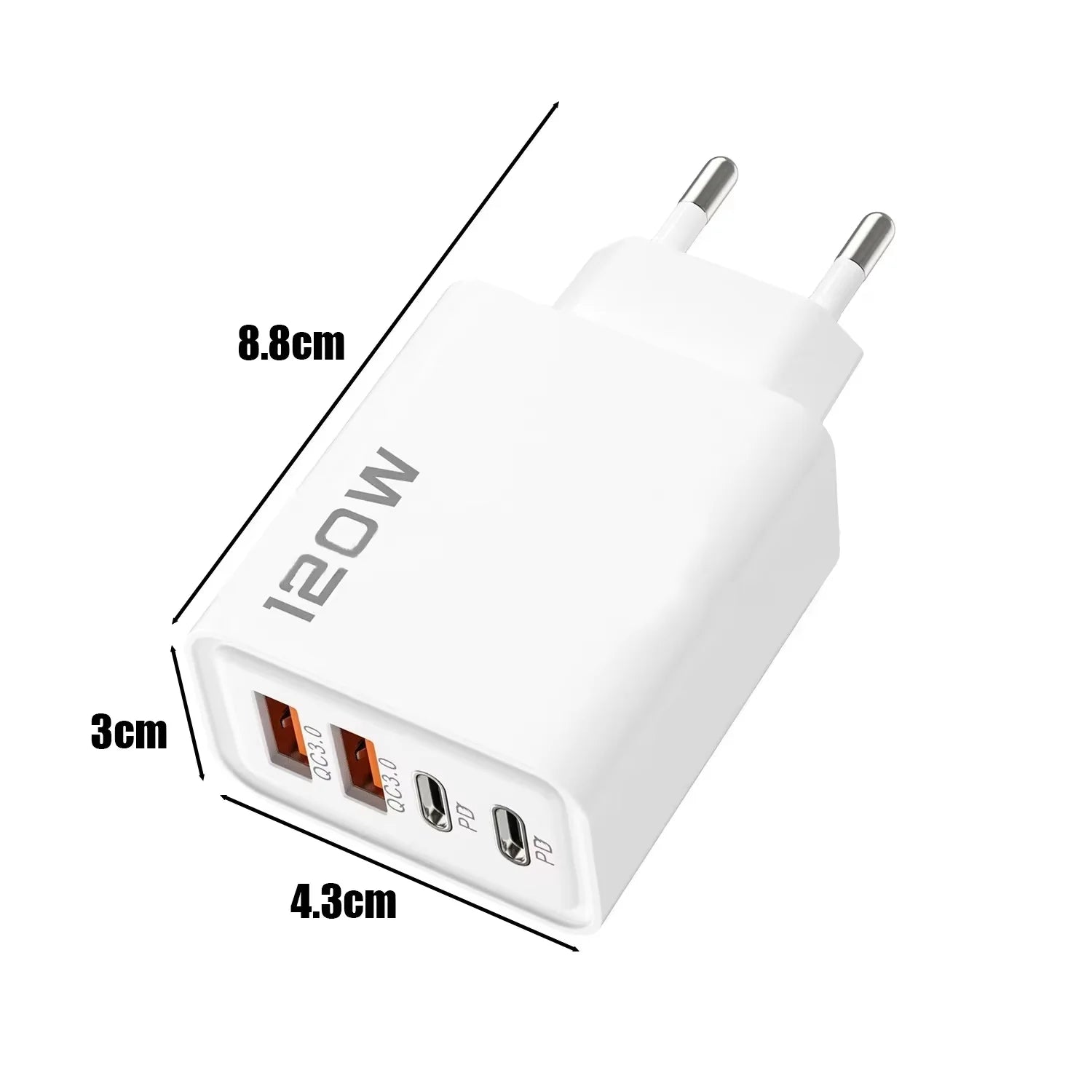Chargeur rapide à charge rapide totale 120W PD USB type-c adaptateur mural pour iPhone 16/15/14 Xiaomi Huawei Redmi Oneplus-chargeur de téléphone